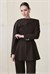 ALVIA SHAWL DETAILED JACKET PANTS SET BROWN