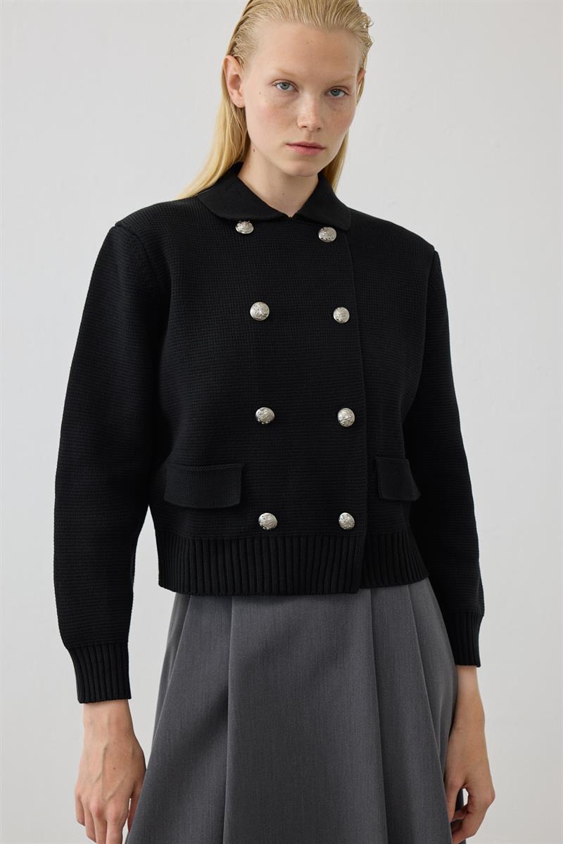 AMARA PAMUK TRİKO CEKET SİYAH