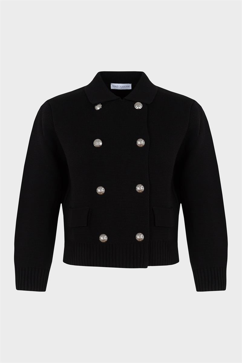 AMARA PAMUK TRİKO CEKET SİYAH