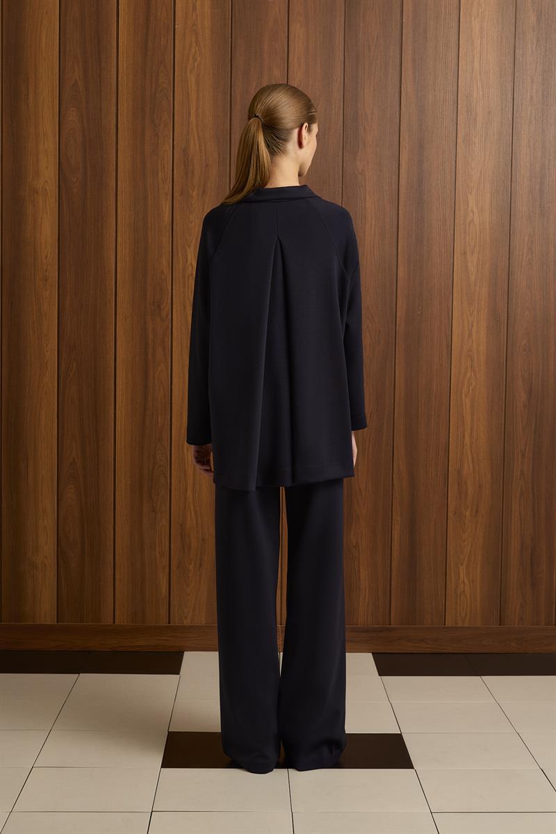 ANDY HOODIE KNIT TRACKSUIT SET NAVY BLUE