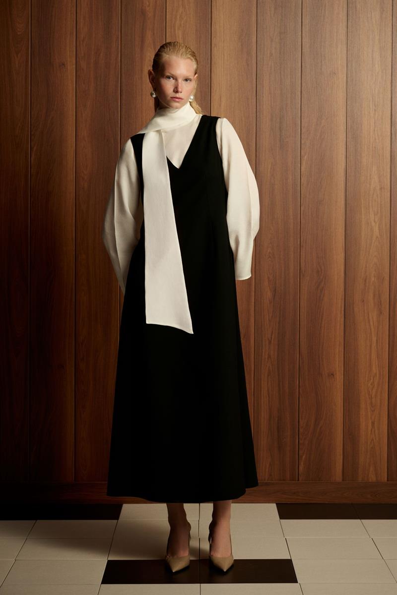 ARLES KREP JİLE-BLUZ TAKIM SİYAH