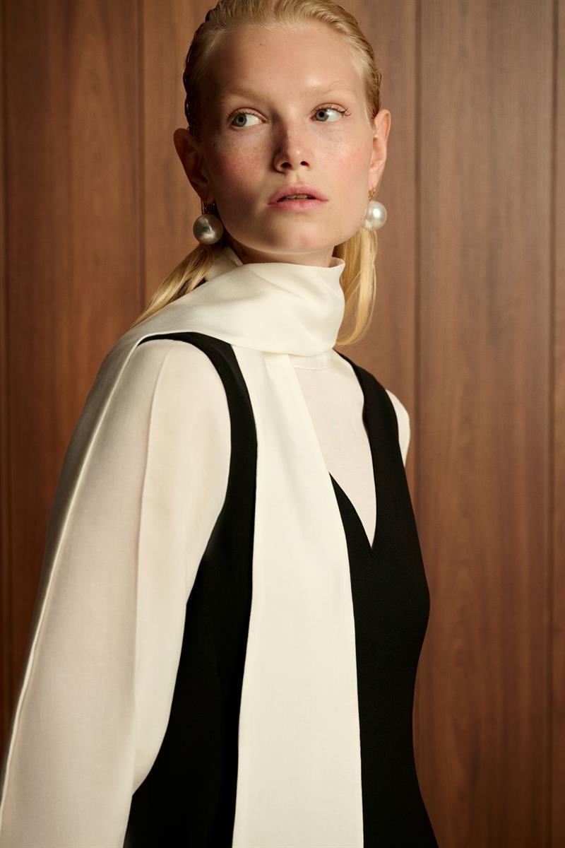 ARLES KREP JİLE-BLUZ TAKIM SİYAH