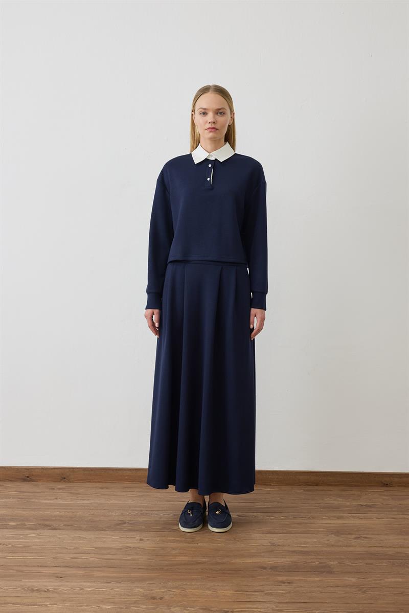 AZURE GARNİ DETAYLI ÖRME TAKIM LACİVERT