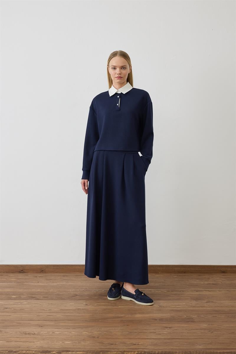 AZURE GARNİ DETAYLI ÖRME TAKIM LACİVERT