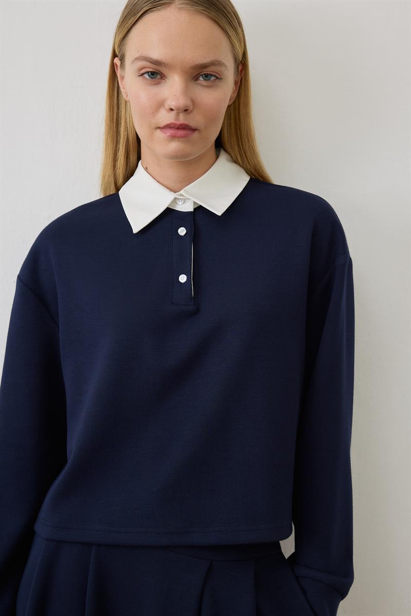 AZURE GARNİ DETAYLI ÖRME TAKIM LACİVERT