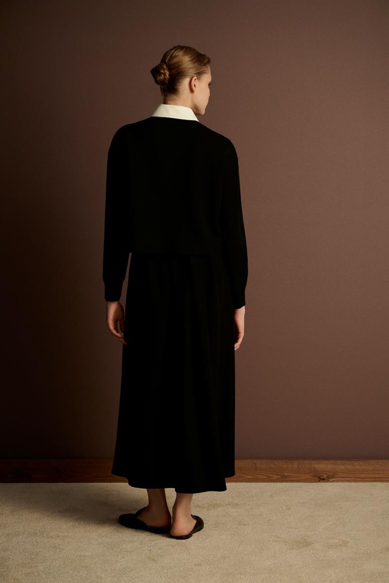 AZURE GARNİ DETAYLI ÖRME TAKIM SİYAH