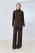 BELINA CREPE PANTS SET BROWN