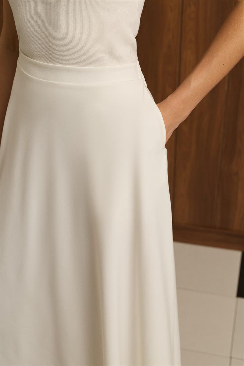 BLAKE VİSKON KLOŞ ETEK EKRU