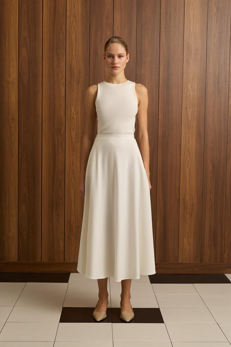 BLAKE VİSKON KLOŞ ETEK EKRU