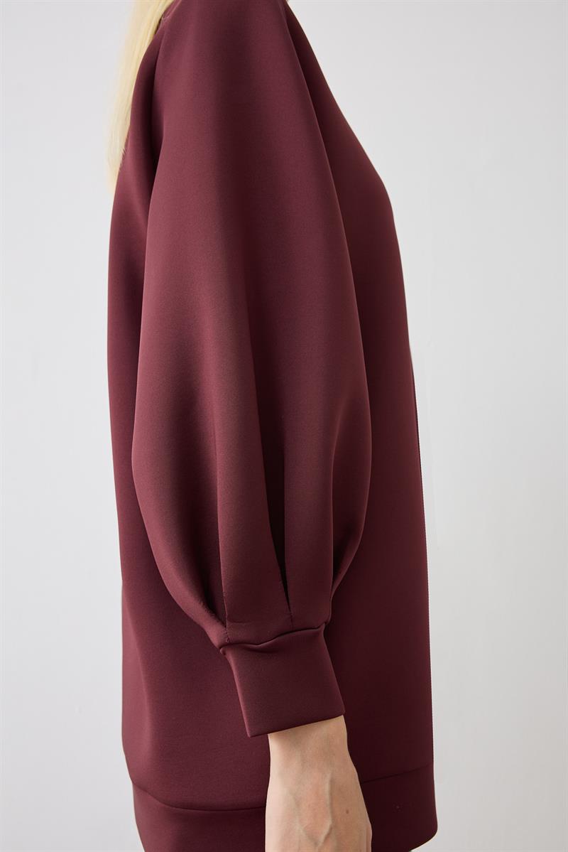 CAROL SCUBA PUF TUNİK BORDO