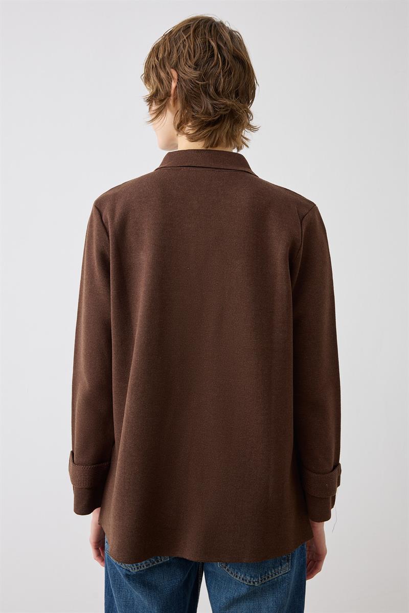 CELİNE ÇELİK ÖRME  TRİKO HIRKA KAHVE