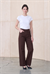 CLARA LOOSE FIT DENIM PANTS BROWN