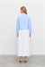 COLOR %100 LINEN CROPPED SHIRT BABY BLUE