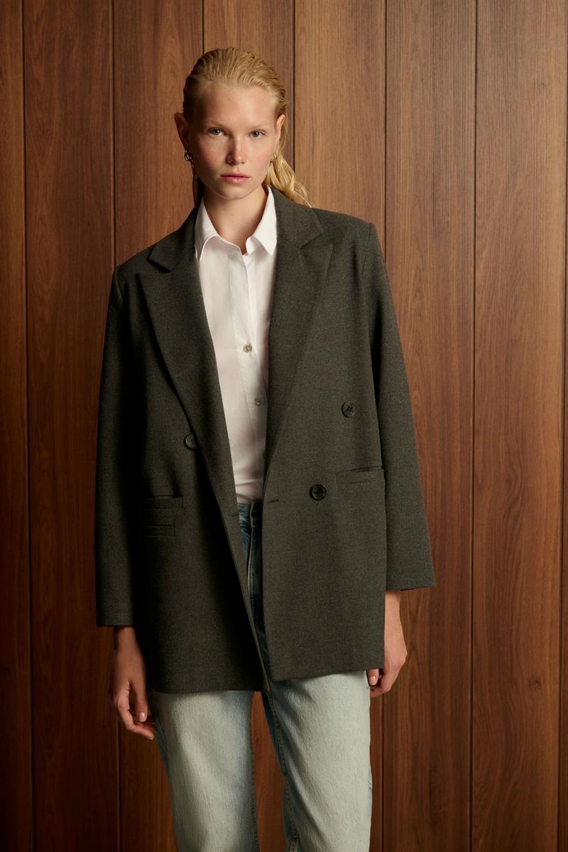 DAPHNE DOKULU BLAZER CEKET ANTRASİT