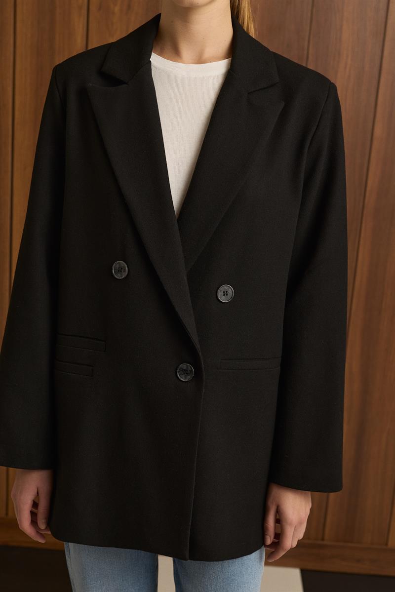 DAPHNE DOKULU BLAZER CEKET SİYAH