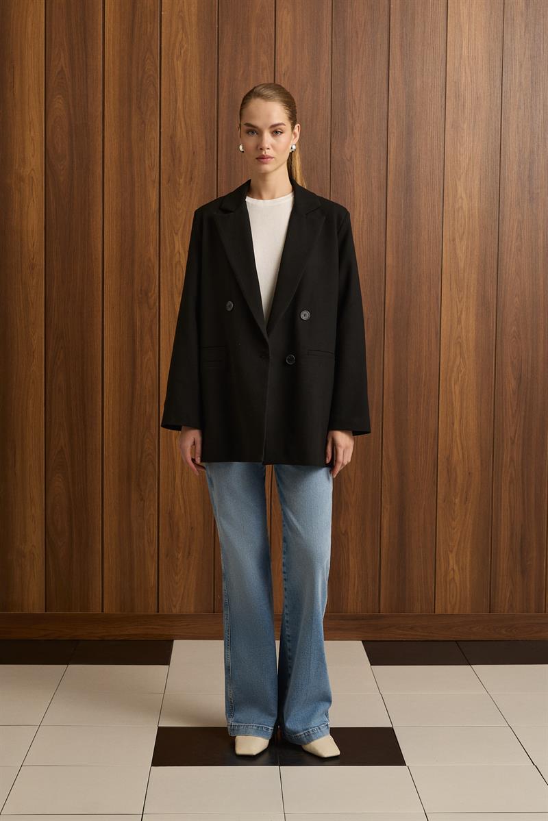 DAPHNE DOKULU BLAZER CEKET SİYAH