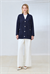 DAPHNE TWEED COLLEGE CARDIGAN NAVY BLUE