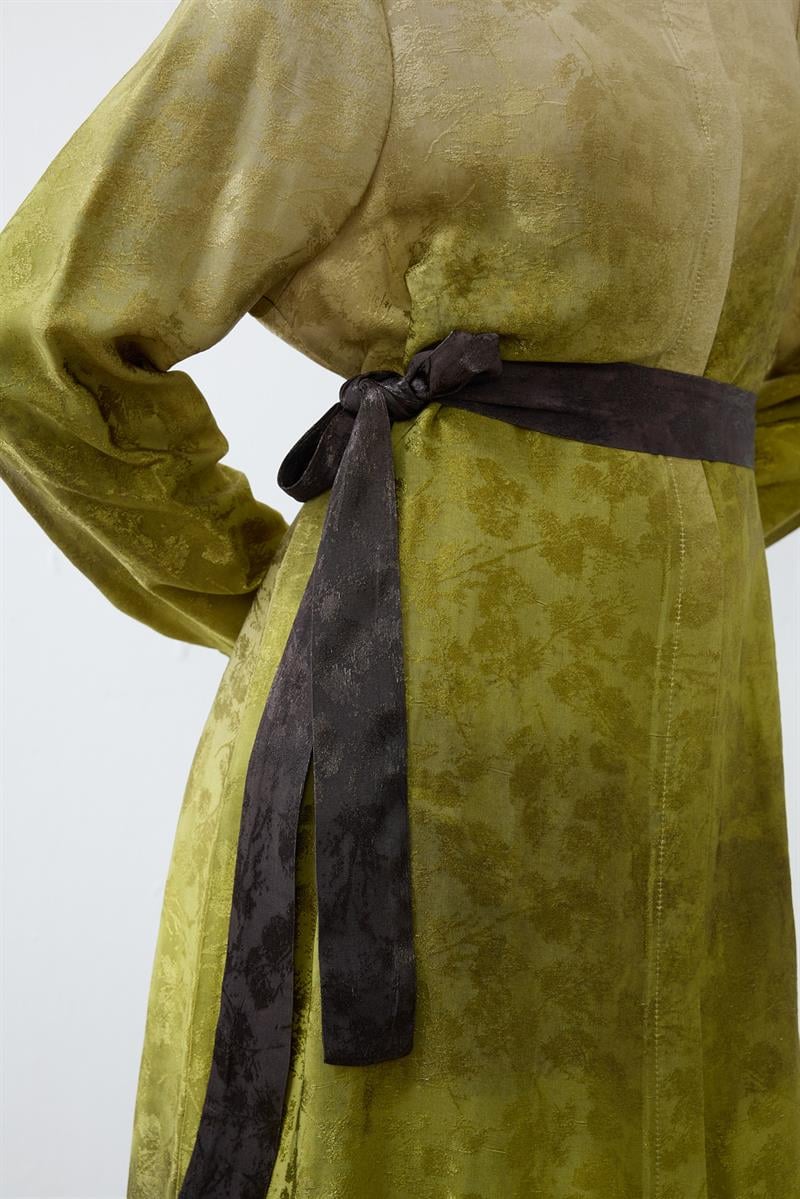 OMBRE RAYON VISCOSE SHIRT DRESS GREEN