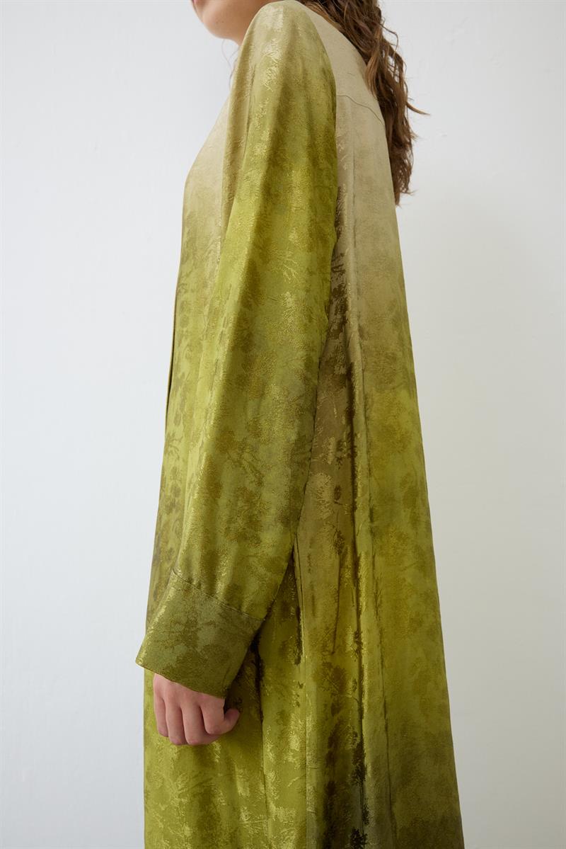 OMBRE RAYON VISCOSE SHIRT DRESS GREEN