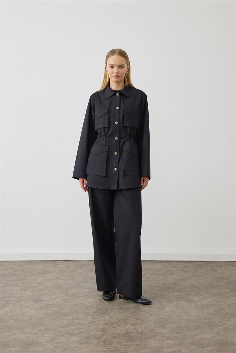 DİVA CEPLİ KAP-PANTOLON TAKIM SİYAH