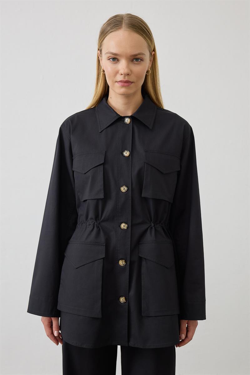 DİVA CEPLİ KAP-PANTOLON TAKIM SİYAH