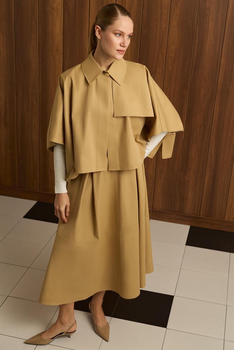 DORA PELERİN TRENÇKOT CAMEL