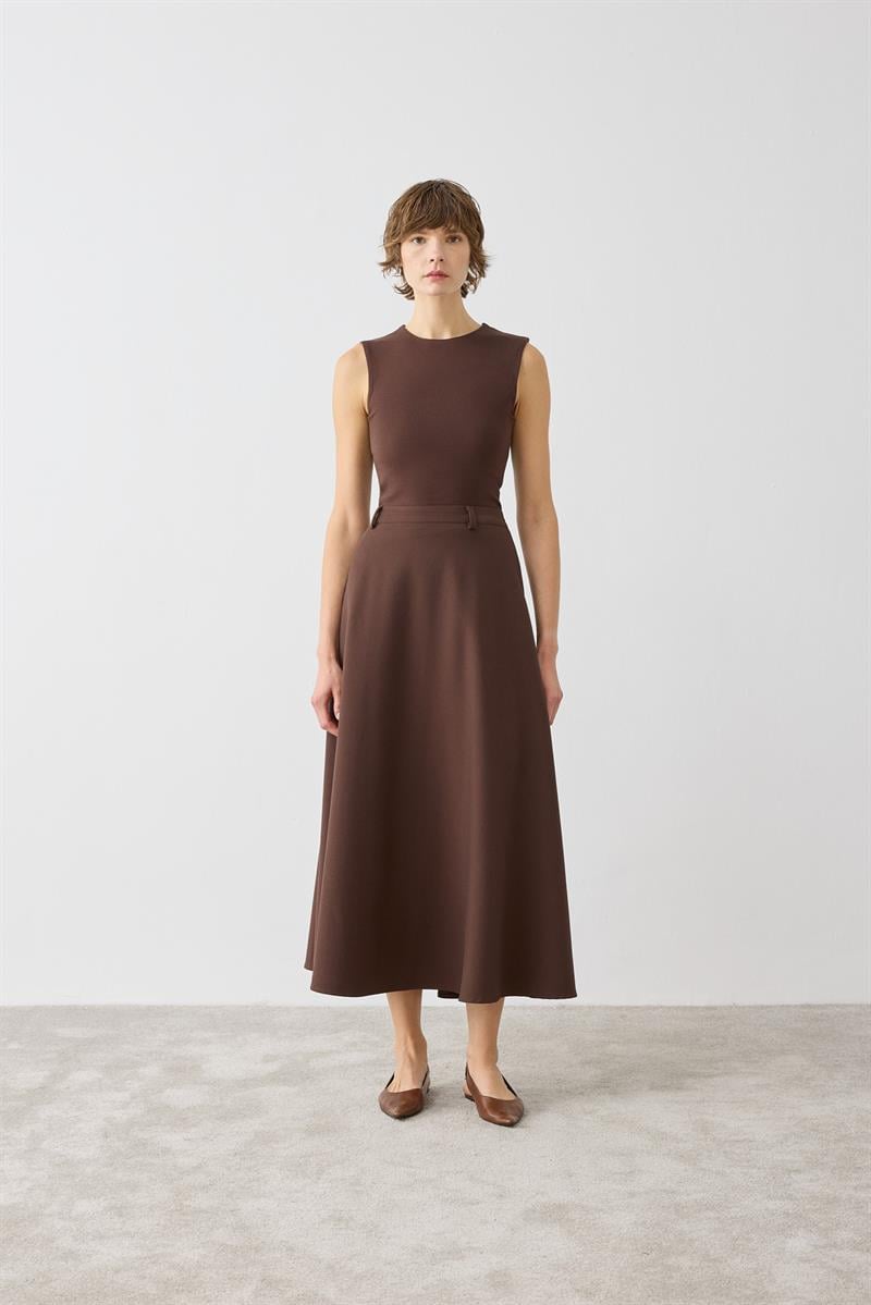 DORE KLOŞ ETEK KAHVERENGİ