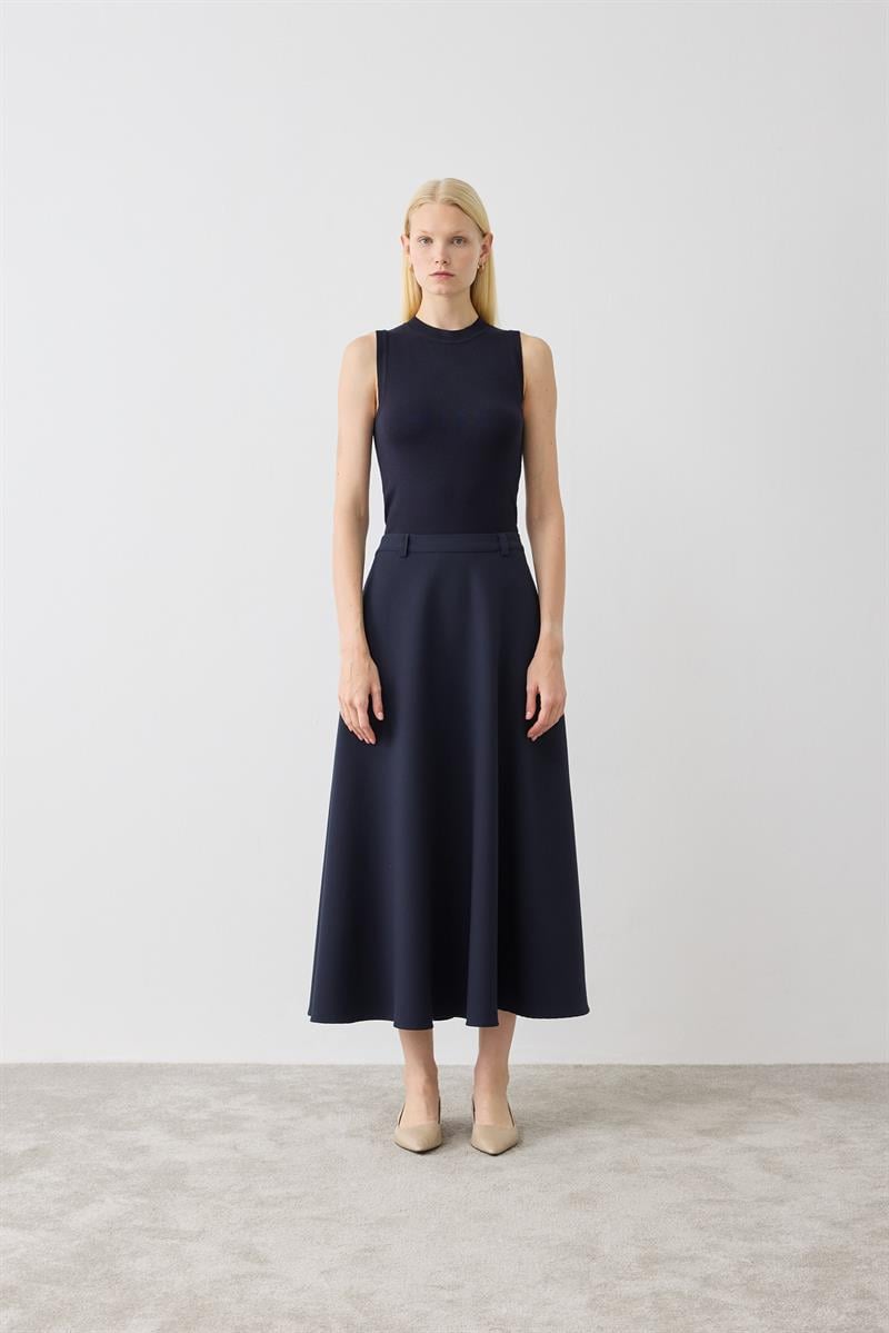 DORE FLARED SKIRT NAVY BLUE