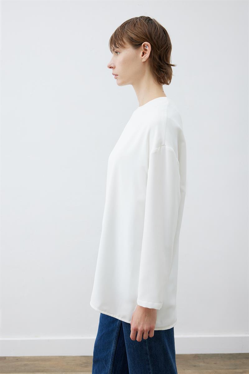 EVA KREP BASIC BLUZ BEYAZ