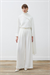 EVA KREP ŞALLI BLUZ - PALAZZO PANTOLONLU TAKIM EKRU