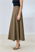 FLAM GABARDINE FLARED SKIRT KHAKI