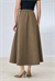 FLAM GABARDINE FLARED SKIRT KHAKI