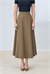 FLAM GABARDINE FLARED SKIRT KHAKI