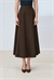 FLAM GABARDINE FLARED SKIRT BROWN