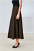 FLAM GABARDINE FLARED SKIRT BROWN