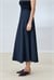 FLAM GABARDINE FLARED SKIRT NAVY BLUE