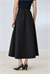 FLAM GABARDINE FLARED SKIRT BLACK