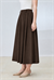 FLAM PLEATED SKIRT BROWN