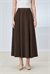 FLAM PLEATED SKIRT BROWN