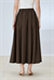 FLAM PLEATED SKIRT BROWN