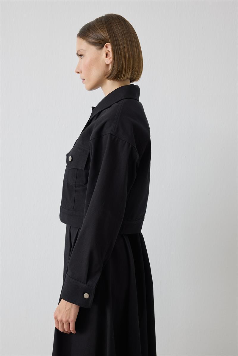 FLAM GABARDİN SPOR CEKET SİYAH