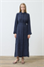 GLORIA WASHED SILK DRESS NAVY BLUE