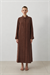 GLORIA WASHED SILK SHIRT DRESS BROWN