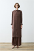 GLORIA TAŞLANMIŞ İPEK UZUN GÖMLEK PANTOLONLU TAKIM KAHVE