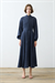 GLORIA HALF BRIT BUTTONED SHIRT DRESS NAVY BLUE