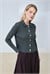 GOLD COTTON KNIT CARDIGAN GRAY