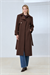GOLDEN LONG TRENCH COAT BROWN