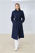 GOLDEN LONG TRENCH COAT NAVY BLUE