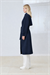 GOLDEN LONG TRENCH COAT NAVY BLUE