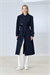 GOLDEN LONG TRENCH COAT NAVY BLUE